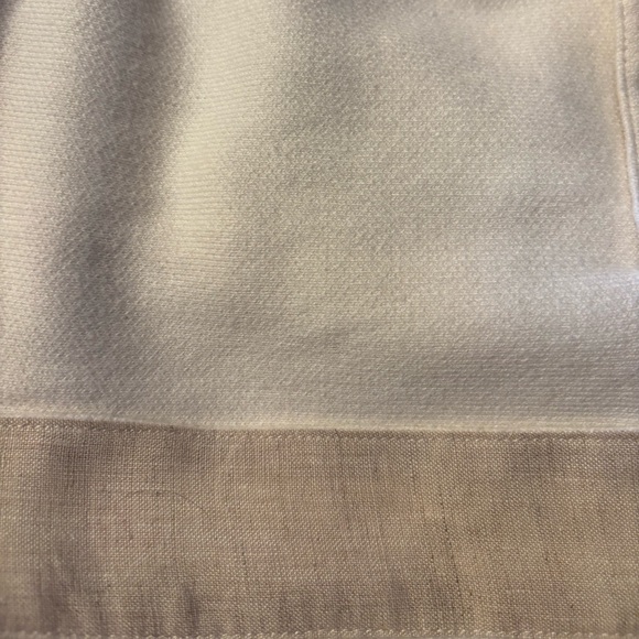 Soft Surroundings L Ivory Cotton Jersey Knit Linen Trim Open Longline Cardigan - Picture 8 of 10